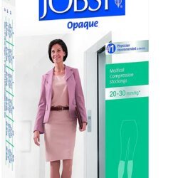 JOBST Opaque - Calf High Knee High Stockings, Open Toe , Petite , Natural