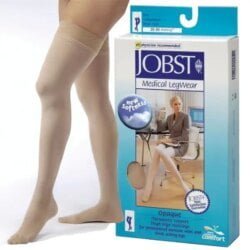 JOBST Opaque - Thigh High Dot Band Stockings, Closed Toe