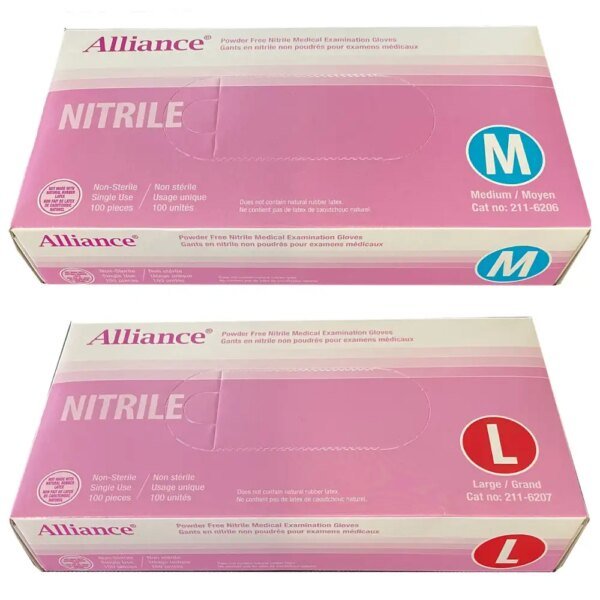 Nitrile exam gloves powder free